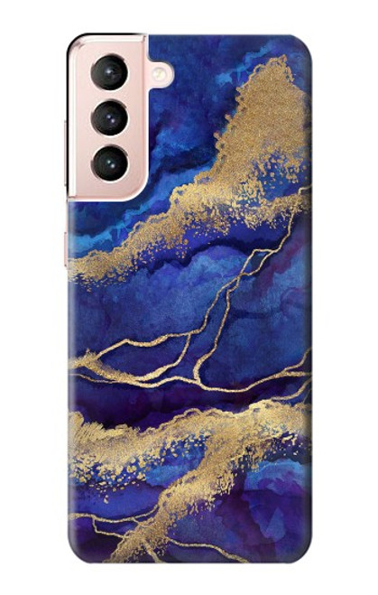 S3906 Navy Blue Purple Marble Case For Samsung Galaxy S21 5G