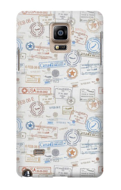 S3903 Travel Stamps Case For Samsung Galaxy Note 4