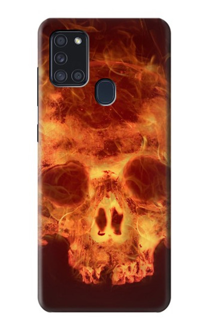 S3881 Fire Skull Case For Samsung Galaxy A21s