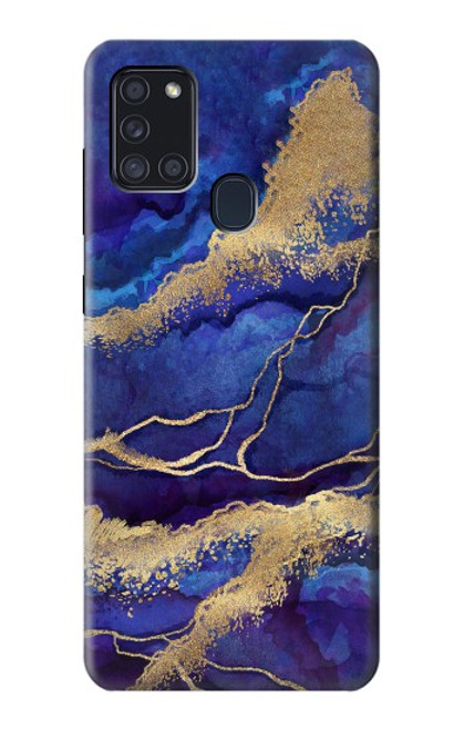 S3906 Navy Blue Purple Marble Case For Samsung Galaxy A21s