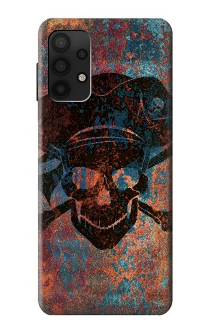 S3895 Pirate Skull Metal Case For Samsung Galaxy A32 4G