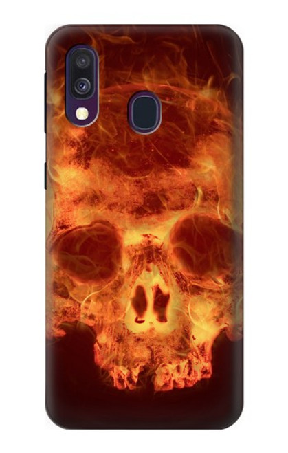 S3881 Fire Skull Case For Samsung Galaxy A40