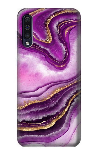 S3896 Purple Marble Gold Streaks Case For Samsung Galaxy A70