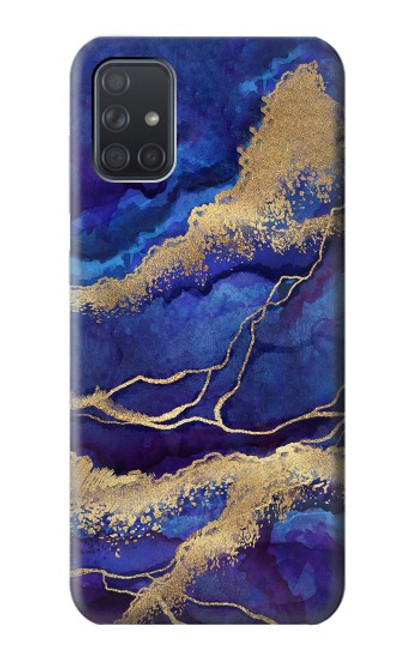 S3906 Navy Blue Purple Marble Case For Samsung Galaxy A71
