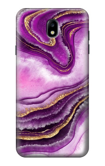 S3896 Purple Marble Gold Streaks Case For Samsung Galaxy J7 (2018), J7 Aero, J7 Top, J7 Aura, J7 Crown, J7 Refine, J7 Eon, J7 V 2nd Gen, J7 Star