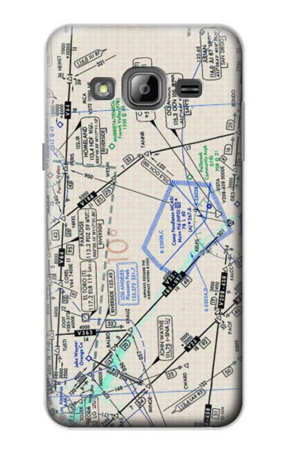 S3882 Flying Enroute Chart Case For Samsung Galaxy J3 (2016)