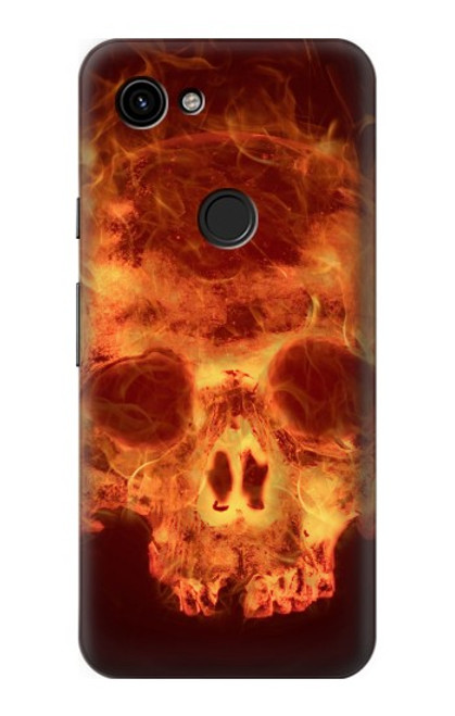 S3881 Fire Skull Case For Google Pixel 3a