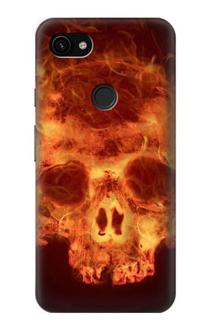 S3881 Fire Skull Case For Google Pixel 3a XL