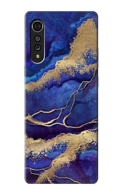 S3906 Navy Blue Purple Marble Case For LG Velvet