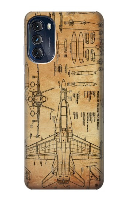 S3868 Aircraft Blueprint Old Paper Case For Motorola Moto G (2022)