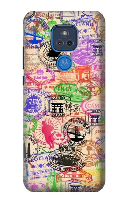 S3904 Travel Stamps Case For Motorola Moto G Play (2021)