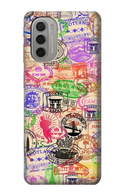 S3904 Travel Stamps Case For Motorola Moto G51 5G