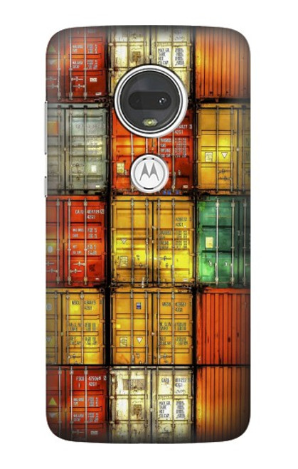 S3861 Colorful Container Block Case For Motorola Moto G7, Moto G7 Plus