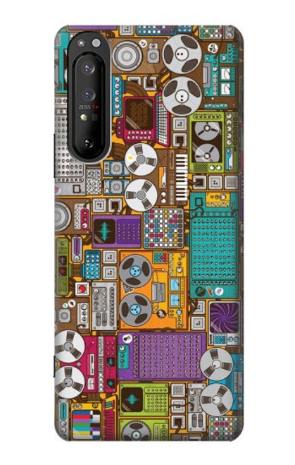 S3879 Retro Music Doodle Case For Sony Xperia 1 II