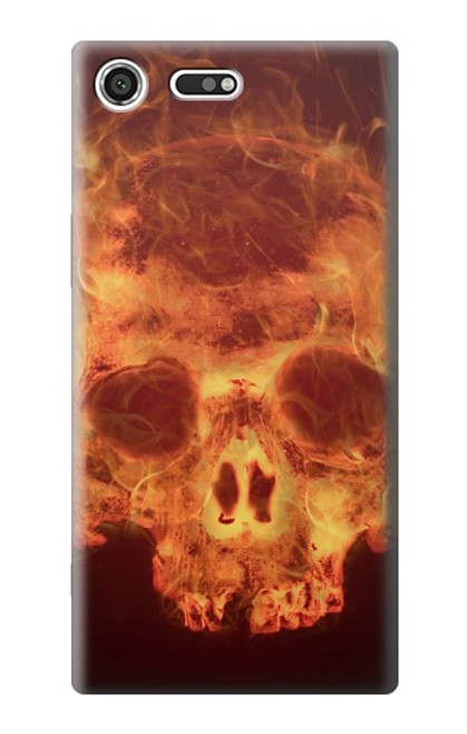 S3881 Fire Skull Case For Sony Xperia XZ Premium