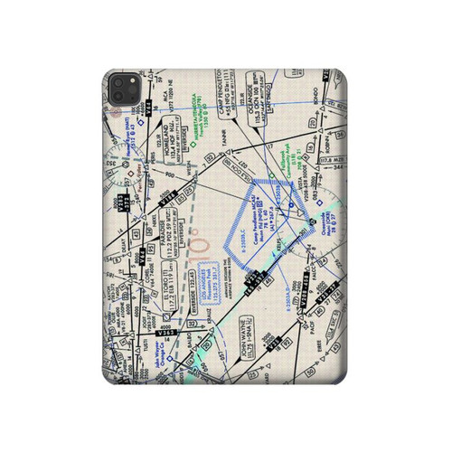 S3882 Flying Enroute Chart Hard Case For iPad Pro 11 (2021,2020,2018, 3rd, 2nd, 1st)
