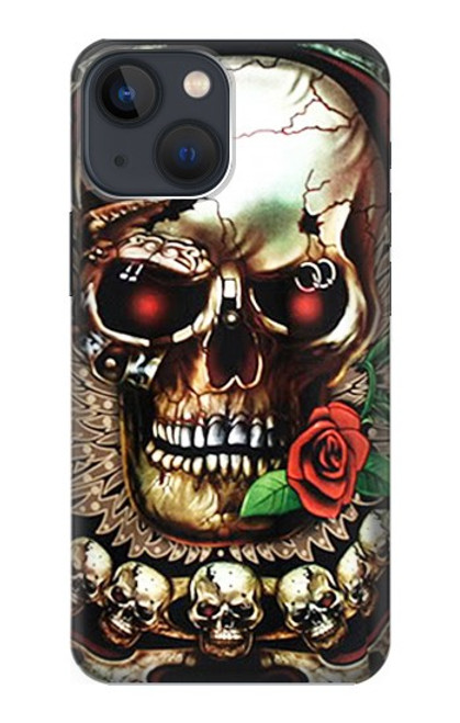 S0753 Skull Wing Rose Punk Case For iPhone 14