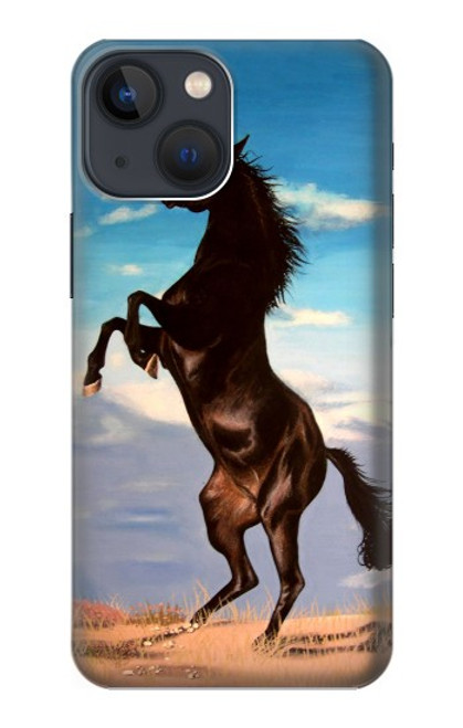 S0934 Wild Black Horse Case For iPhone 14