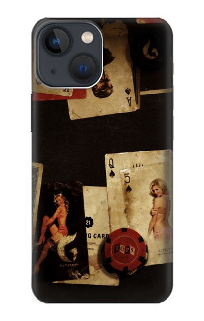 S1069 Old Vintage Sexy Poker Case For iPhone 14