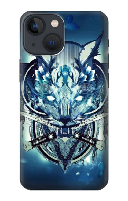 S1135 Wolf with knives Rock Case For iPhone 14