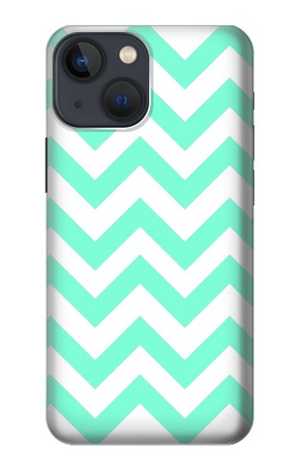 S1723 Mint Chevron Zigzag Case For iPhone 14