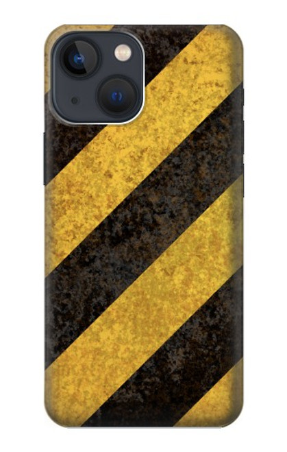 S2231 Yellow and Black Line Hazard Striped Case For iPhone 14