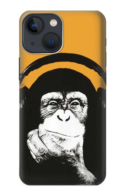 S2324 Funny Monkey with Headphone Pop Music Case For iPhone 14