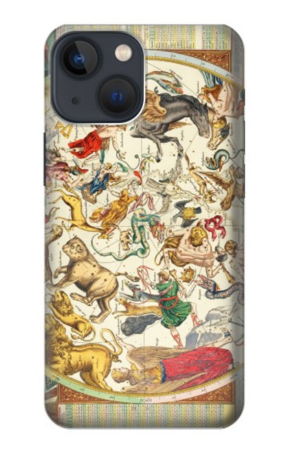 S3145 Antique Constellation Star Sky Map Case For iPhone 14