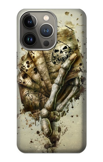 S0550 Skull Card Poker Case For iPhone 14 Pro