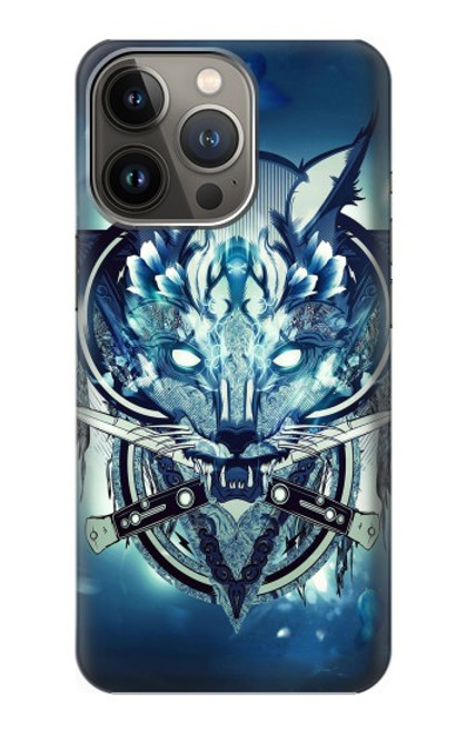 S1135 Wolf with knives Rock Case For iPhone 14 Pro