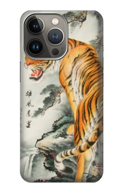 S1934 Chinese Tiger Painting Case For iPhone 14 Pro