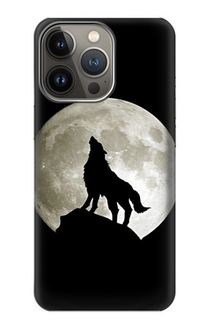 S1981 Wolf Howling at The Moon Case For iPhone 14 Pro