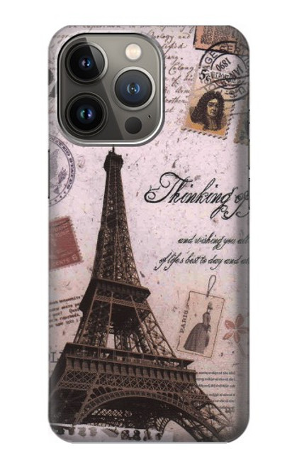 S2211 Paris Postcard Eiffel Tower Case For iPhone 14 Pro