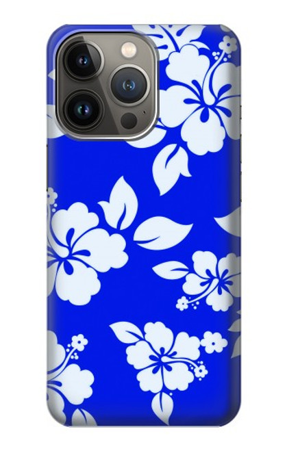 S2244 Hawaiian Hibiscus Blue Pattern Case For iPhone 14 Pro