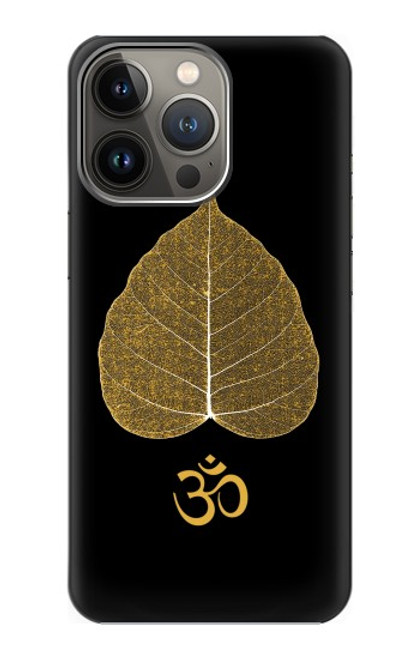 S2331 Gold Leaf Buddhist Om Symbol Case For iPhone 14 Pro