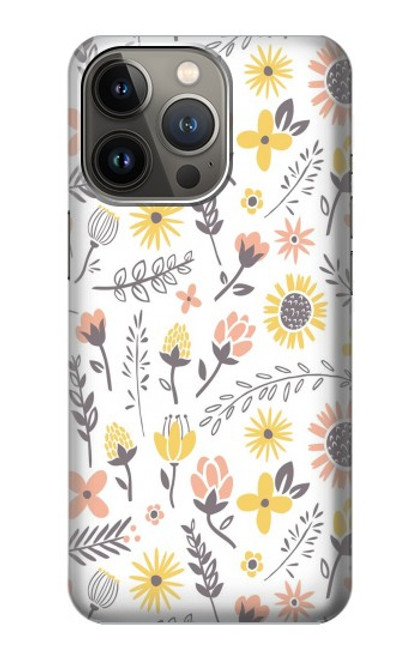 S2354 Pastel Flowers Pattern Case For iPhone 14 Pro