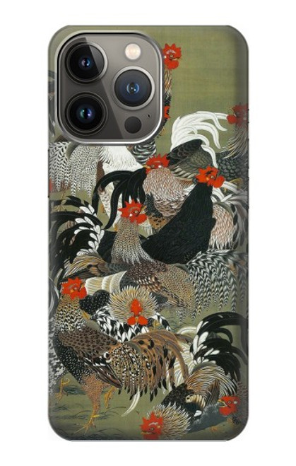 S2699 Ito Jakuchu Rooster Case For iPhone 14 Pro