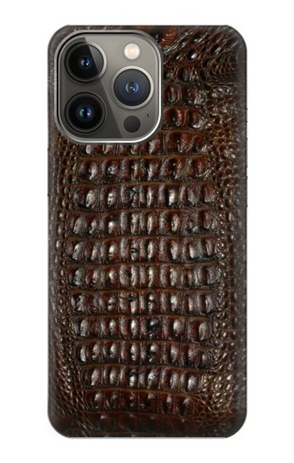 S2850 Brown Skin Alligator Graphic Printed Case For iPhone 14 Pro