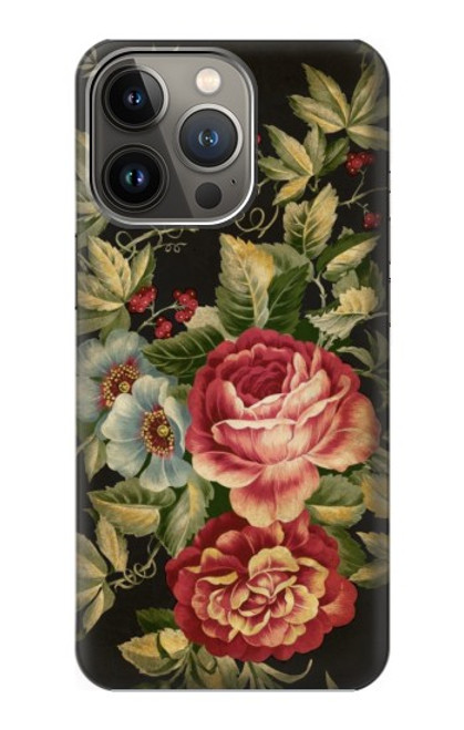 S3013 Vintage Antique Roses Case For iPhone 14 Pro