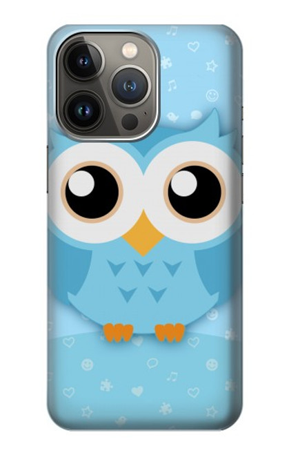 S3029 Cute Blue Owl Case For iPhone 14 Pro