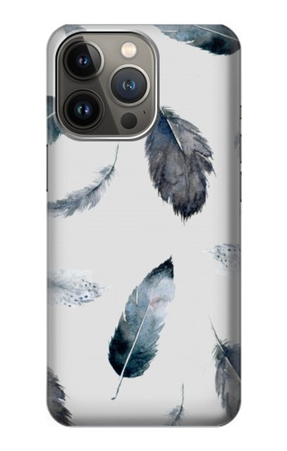 S3085 Feather Paint Pattern Case For iPhone 14 Pro