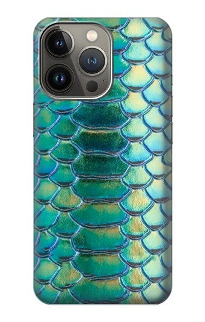 S3414 Green Snake Scale Graphic Print Case For iPhone 14 Pro