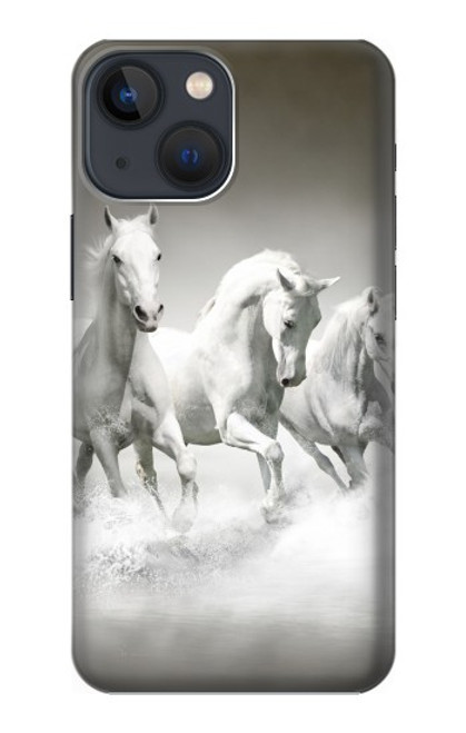 S0933 White Horses Case For iPhone 14 Plus