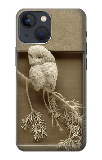 S1386 Paper Sculpture Owl Case For iPhone 14 Plus