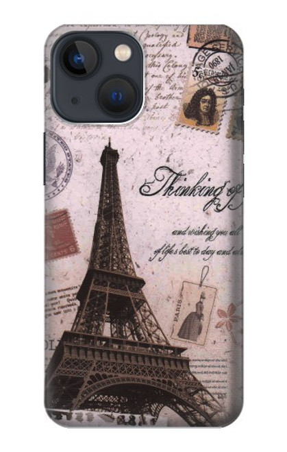 S2211 Paris Postcard Eiffel Tower Case For iPhone 14 Plus