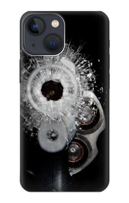 S2387 Gun Bullet Hole Glass Case For iPhone 14 Plus