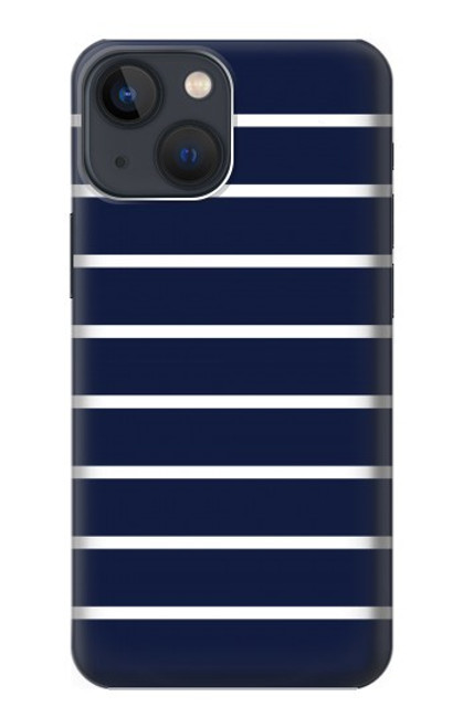 S2767 Navy White Striped Case For iPhone 14 Plus