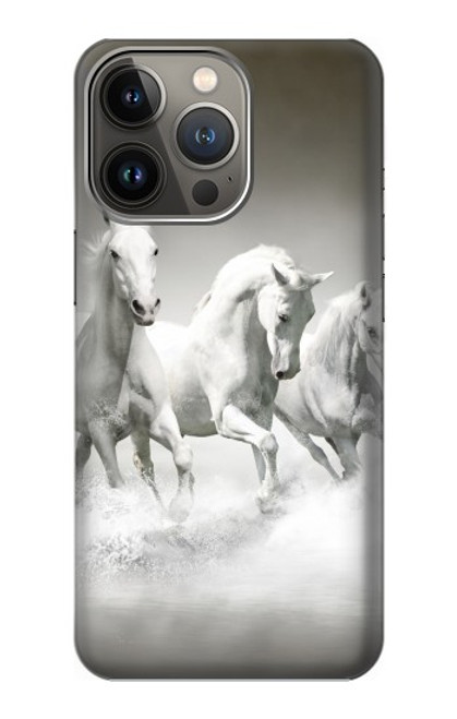 S0933 White Horses Case For iPhone 14 Pro Max
