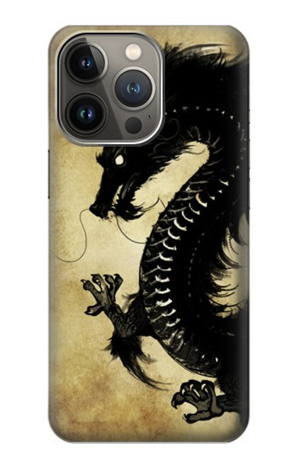 S1482 Black Dragon Painting Case For iPhone 14 Pro Max