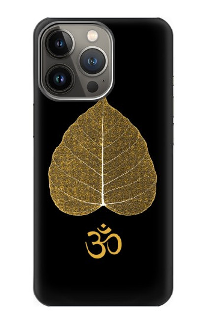 S2331 Gold Leaf Buddhist Om Symbol Case For iPhone 14 Pro Max